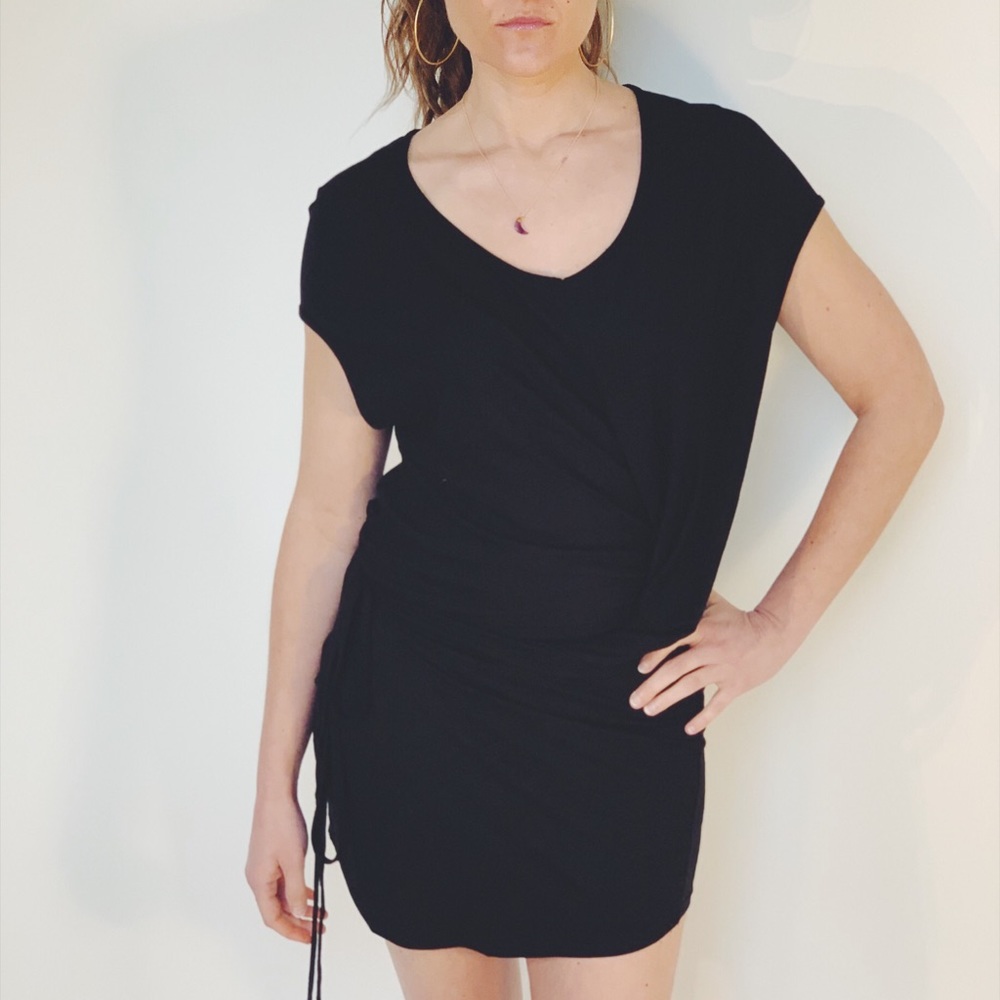 Pinky Otto Off shoulder mini dress wrap tie waist